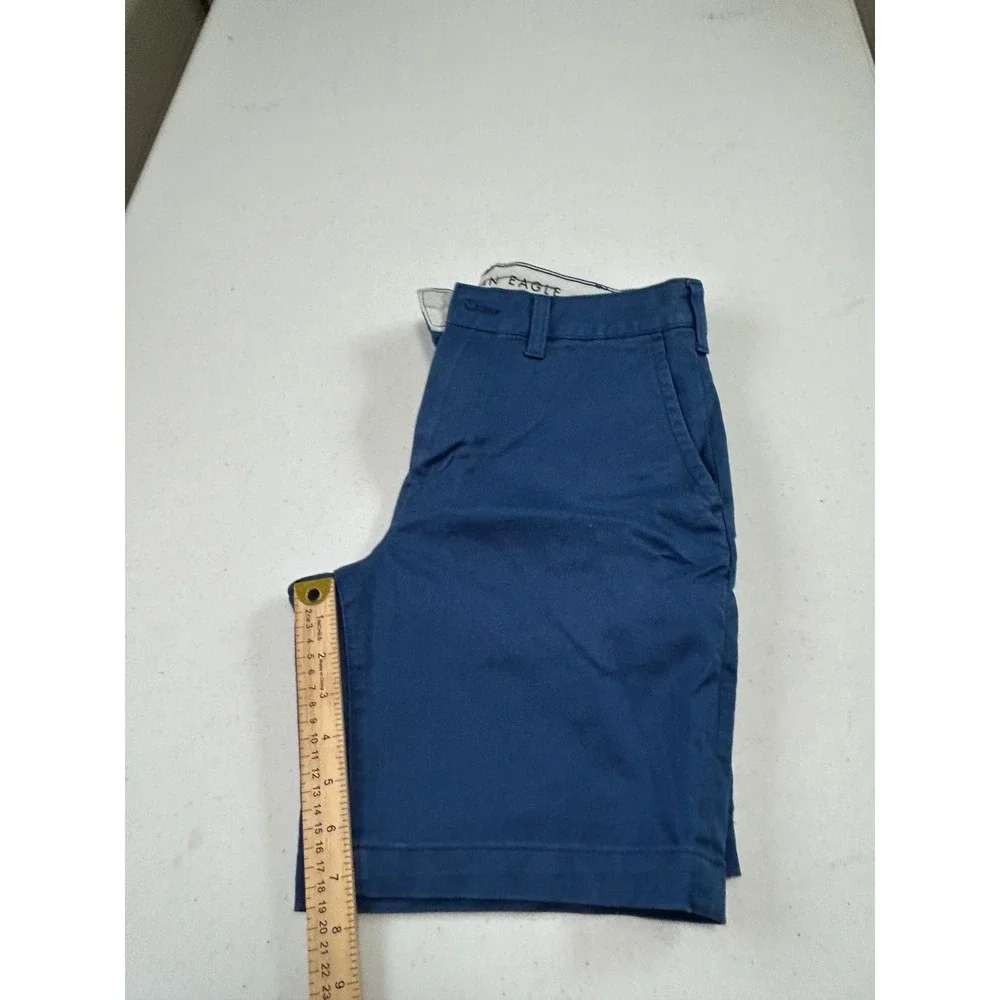 American Eagle Outfitters Slim Fit Flex Chino Shorts Blue Mens‎ Size 28 AE Flex